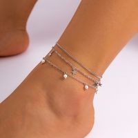 Vacation Beach Round Star Imitation Pearl Copper Women's Anklet main image 5