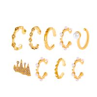 Dame Vêtement De Rue Brillant Animal Métal Le Cuivre Placage Incruster Strass Perle Zircon Plaqué Or 18k Plaqué Or Plaqué Argent Femmes Clips D'oreille Boucles D'oreilles sku image 13