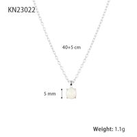 Elegant Simple Style Round Sterling Silver Plating Inlay Artificial Gemstones 18k Gold Plated White Gold Plated Pendant Necklace main image 2