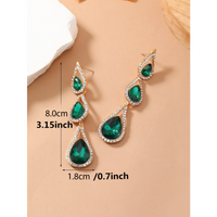 Glam Luxurious Lady Water Droplets Alloy Inlay Rhinestones Women's Drop Earrings main image 3