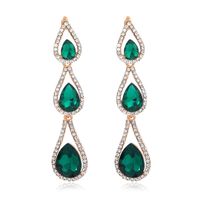Glam Luxurious Lady Water Droplets Alloy Inlay Rhinestones Women's Drop Earrings main image 5