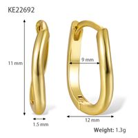 1 Pair Vintage Style Simple Style Geometric Plating Sterling Silver 18k Gold Plated White Gold Plated Earrings sku image 1