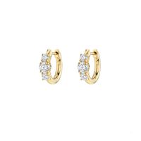 1 Pair Simple Style Commute Shiny Circle Plating Inlay Sterling Silver Zircon 18k Gold Plated White Gold Plated Hoop Earrings sku image 1