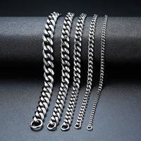 Retro Geometric Stainless Steel Chain Men's Necklace sku image 1