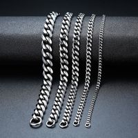 Retro Geometric Stainless Steel Chain Men's Necklace sku image 4