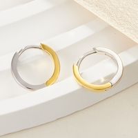 1 Pair Simple Style Circle Plating Sterling Silver 18K Gold Plated White Gold Plated Earrings main image 2