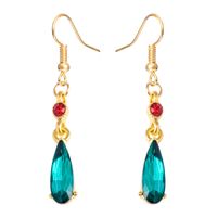 1 Pair Retro Japanese Style French Style Water Droplets Inlay Alloy Artificial Gemstones Ear Hook main image 4