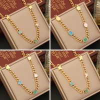 Stainless Steel 18K Gold Plated Bohemian Classic Style Plating Star Heart Shape Necklace main image 1