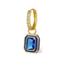 1 Piece Simple Style Classic Style Square Plating Inlay Sterling Silver Zircon 18k Gold Plated Drop Earrings sku image 6