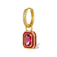 1 Piece Simple Style Classic Style Square Plating Inlay Sterling Silver Zircon 18k Gold Plated Drop Earrings sku image 4