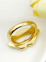 304 Stainless Steel 14K Gold Plated Artistic Plating Lips Rings main image 3