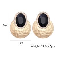 Elegant Retro Oval Alloy Plating Inlay Artificial Diamond Women's Ear Studs main image 3