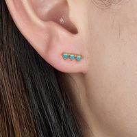 1 Pair Simple Style Round Plating Inlay Sterling Silver Zircon 18k Gold Plated Rhodium Plated Ear Studs main image 5