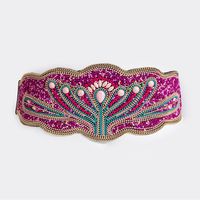 Bohemian Multicolor Flower Plastic Inlay Beads Women's Corset Belts 1 Piece sku image 10