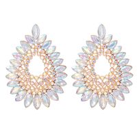 Elegant Glam Water Droplets Alloy Inlay Acrylic Artificial Diamond Women's Ear Studs sku image 1