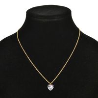 Elegant Lady Heart Shape Stainless Steel Glass Plating Pendant Necklace main image 3