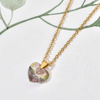 Elegant Lady Heart Shape Stainless Steel Glass Plating Pendant Necklace main image 4