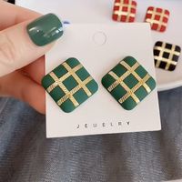 Simple Style Square Alloy Plating Gold Plated Women's Ear Studs sku image 2