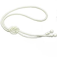Einfacher Stil Runden Imitationsperle Perlen Inlay Strasssteine Frau Lange Halskette main image 4