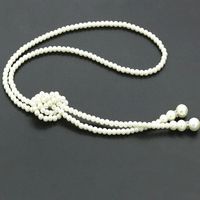 Einfacher Stil Runden Imitationsperle Perlen Inlay Strasssteine Frau Lange Halskette main image 5