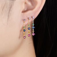 1 Pair Vintage Style Formal Oversized Colorful Plating Inlay Sterling Silver Zircon 18k Gold Plated White Gold Plated Drop Earrings main image 3