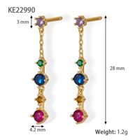 1 Pair Vintage Style Formal Oversized Colorful Plating Inlay Sterling Silver Zircon 18k Gold Plated White Gold Plated Drop Earrings sku image 1