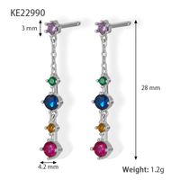1 Pair Vintage Style Lady Tassel Plating Inlay Sterling Silver Zircon 18k Gold Plated White Gold Plated Drop Earrings main image 5