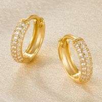 1 Pair Elegant Solid Color Plating Inlay Sterling Silver Zircon 18k Gold Plated White Gold Plated Earrings main image 5
