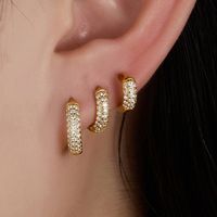 1 Pair Elegant Solid Color Plating Inlay Sterling Silver Zircon 18k Gold Plated White Gold Plated Earrings main image 4