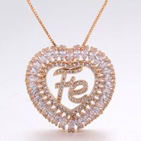 Vintage Style Streetwear Heart Shape Lock Copper Polishing Plating Inlay Zircon 18k Gold Plated Pendant Necklace main image 3