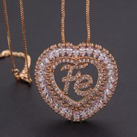 Vintage Style Streetwear Heart Shape Lock Copper Polishing Plating Inlay Zircon 18k Gold Plated Pendant Necklace sku image 1
