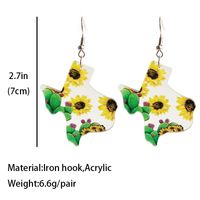 1 Pair Simple Style Flower Printing Arylic Drop Earrings main image 4