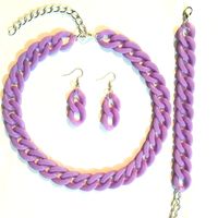 Exaggerated Geometric Arylic Women's Bracelets Earrings Necklace sku image 1
