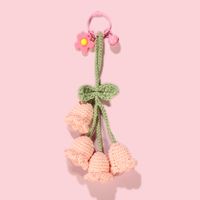 Lady Flower Yarn Knitting Bag Pendant Keychain main image 4