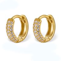 1 Pair Elegant Solid Color Plating Inlay Sterling Silver Zircon 18k Gold Plated White Gold Plated Earrings sku image 4