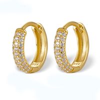 1 Pair Elegant Solid Color Plating Inlay Sterling Silver Zircon 18k Gold Plated White Gold Plated Earrings sku image 6