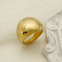 304 Stainless Steel 14K Gold Plated Casual Simple Style Plating Solid Color Rings sku image 1