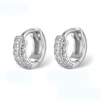 1 Pair Elegant Solid Color Plating Inlay Sterling Silver Zircon 18k Gold Plated White Gold Plated Earrings sku image 2