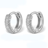 1 Pair Elegant Solid Color Plating Inlay Sterling Silver Zircon 18k Gold Plated White Gold Plated Earrings sku image 3
