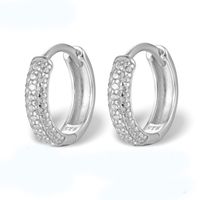 1 Pair Elegant Solid Color Plating Inlay Sterling Silver Zircon 18k Gold Plated White Gold Plated Earrings sku image 5