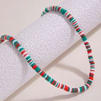 New Bohemian Short Necklace Stacking Natural Color Soft Ceramic Necklace Wholesale main image 9