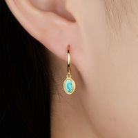 1 Pair Casual Vintage Style Solid Color Plating Inlay Sterling Silver Zircon 18k Gold Plated White Gold Plated Earrings main image 2