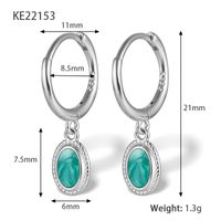 1 Pair Casual Vintage Style Solid Color Plating Inlay Sterling Silver Zircon 18k Gold Plated White Gold Plated Earrings sku image 2