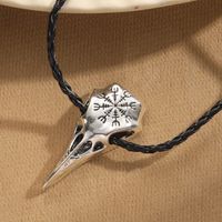 Retro Geometric Alloy Leather Rope Copper Irregular Zircon Unisex Pendant Necklace sku image 1