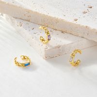 1 Piece Cute C Shape Plating Inlay Sterling Silver Zircon 18k Gold Plated White Gold Plated Earrings main image 4