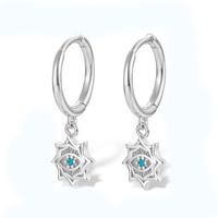 1 Pair Simple Style Devil's Eye Plating Inlay Sterling Silver Turquoise 18K Gold Plated White Gold Plated Drop Earrings sku image 2