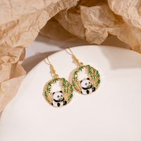 Cartoon Style Cute Animal Circle Alloy Enamel Plating Inlay Rhinestones Women's Drop Earrings main image 3