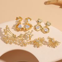 1 Pair Elegant Luxurious Classic Style Oval Heart Shape Plating Inlay Copper Zircon 14k Gold Plated Earrings main image 1