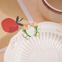 Cartoon Style Cute Animal Cartoon Letter Alloy Enamel Pearl Plating Women's Drop Earrings sku image 4