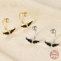 1 Pair Elegant Simple Style Wings Plating Sterling Silver 18k Gold Plated White Gold Plated Ear Studs main image 1